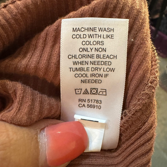 Maurices Brown Knot Front Ribbed Long Sleeve Midi Dress Size XXL - Picture 8 of 9